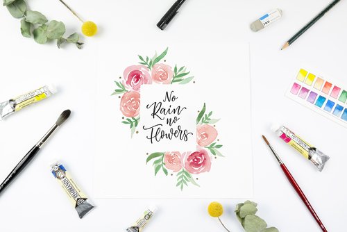 Handlettering trifft florale Aquarellmotive. Foto: Martina Johanna Janssen