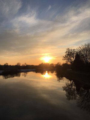 Sonnenuntergang Mittlere Hunte. Foto: Stadt Oldenburg
