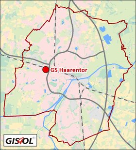 Lage der Grundschule Haarentor. Klick führt zur Karte. Quelle: GIS4OL