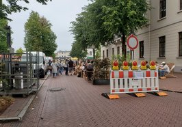 Sperrung vor dem Standesamt im Sommer 2024. Foto: Stadt Oldenburg