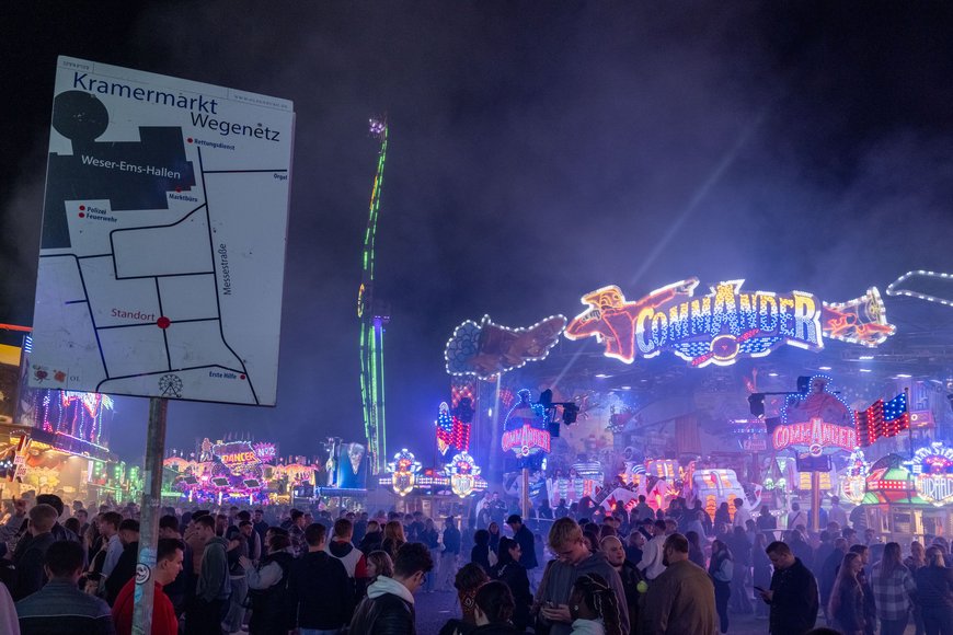 Der Wegenetzplan mit dem Fahrgeschäft „Commander“ auf dem Kramermarkt 2023. Foto: Sascha Stüber