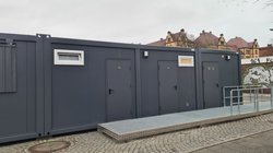 Container für Toilette und Kiosk auf dem Pferdemarkt. Foto: Stadt Oldenburg