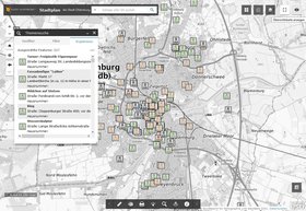 Die interaktive Stadtkarte mit markierte Standorte von Kunst im öffentlichem Raum. Foto: Stadt Oldenburg
