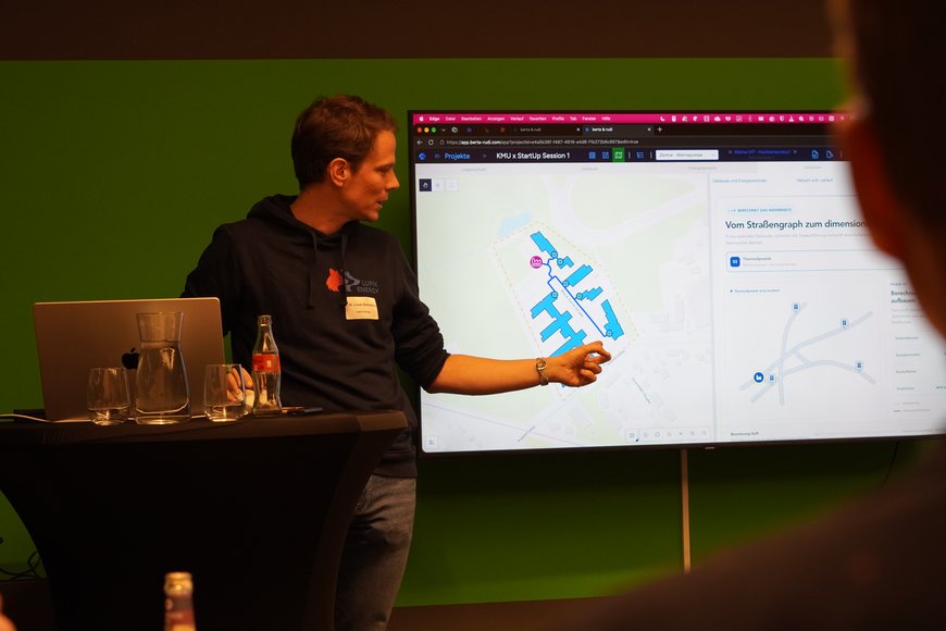 Dr. Lucas Schmeling von Lupix Energy präsentiert einen digitalen Zwilling für Energiesysteme, der Unternehmen Investitionsentscheidungen erleichtern soll. Foto: TGO/GO!