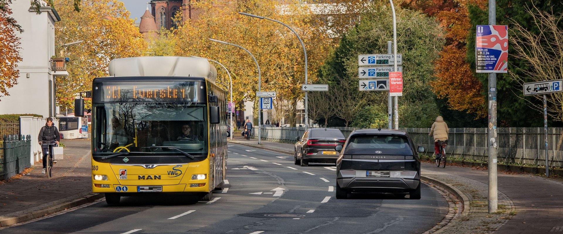 Verschiedene Verkehrsmittel in der Gartenstraße. Foto: Stadt Oldenburg