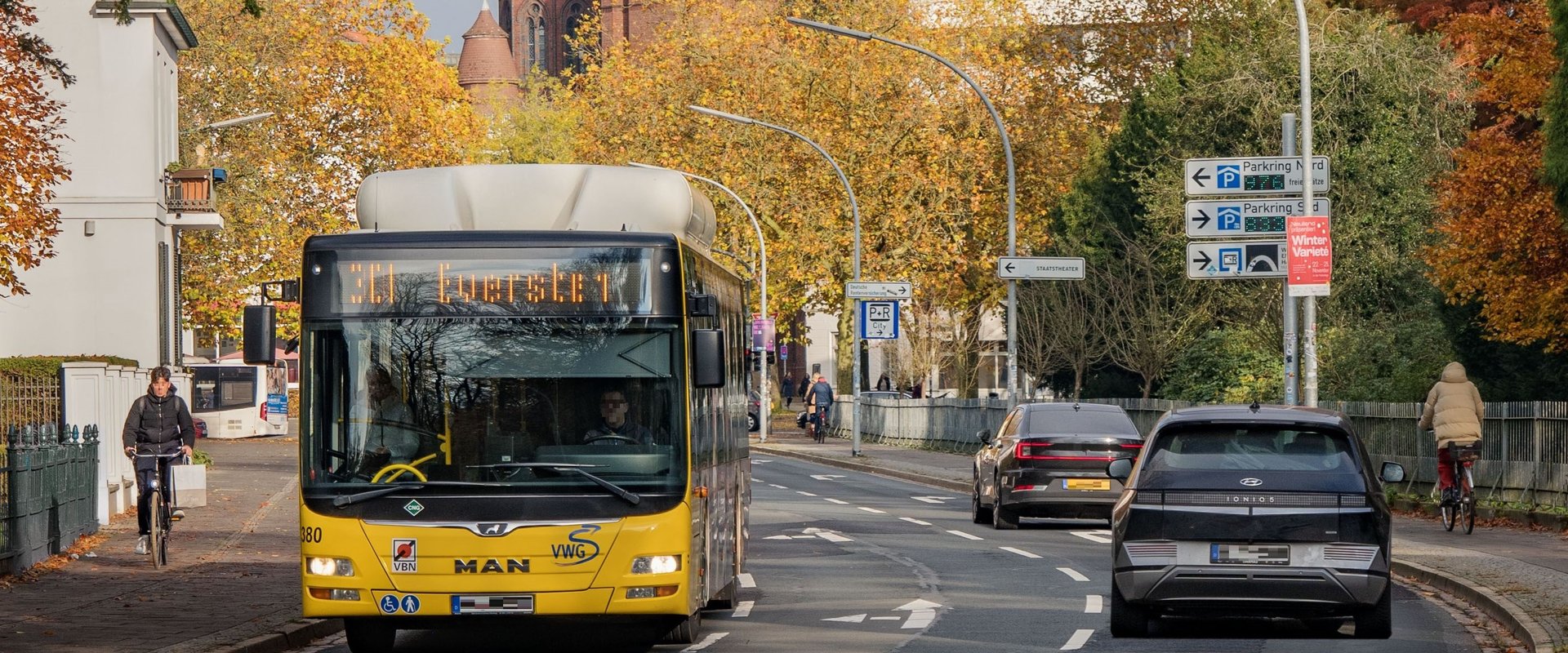 Verschiedene Verkehrsmittel in der Gartenstraße. Foto: Stadt Oldenburg