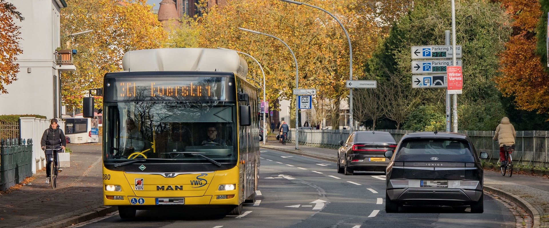 Verschiedene Verkehrsmittel in der Gartenstraße. Foto: Stadt Oldenburg