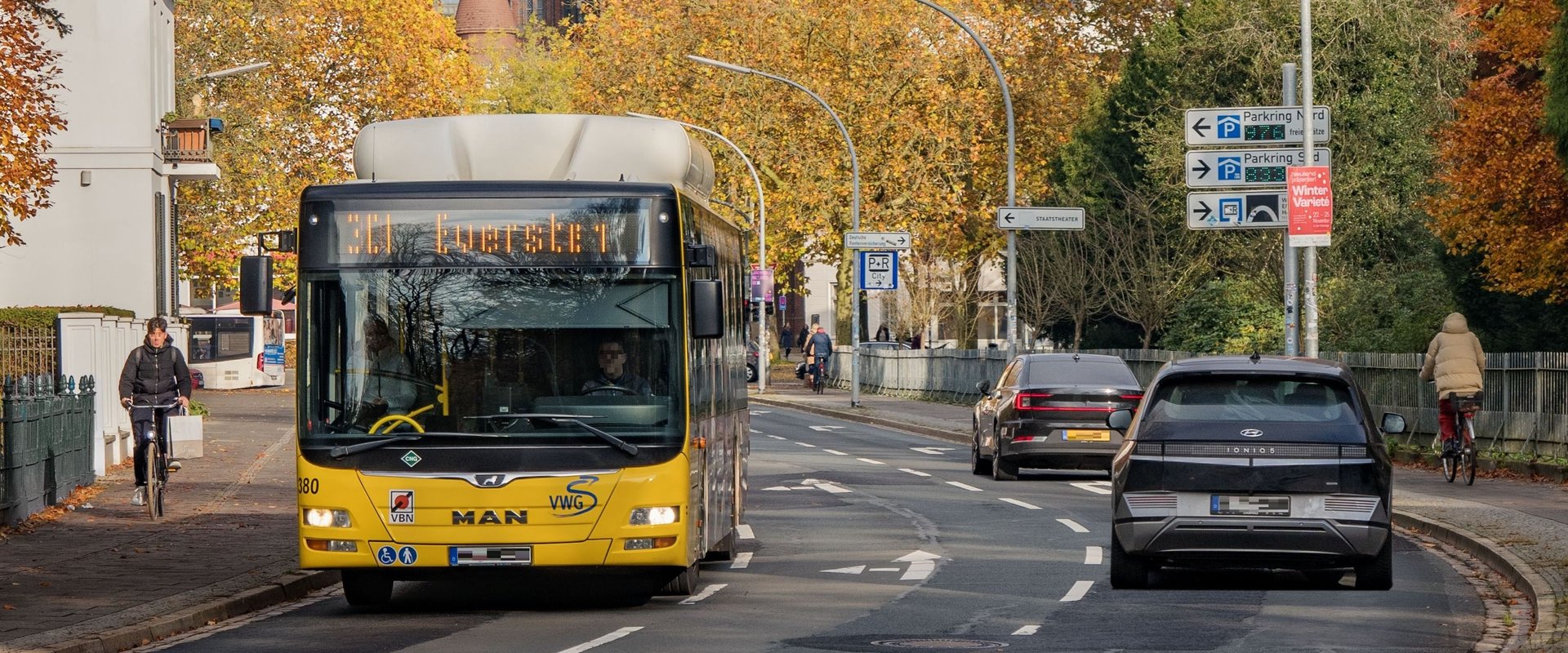 Verschiedene Verkehrsmittel in der Gartenstraße. Foto: Stadt Oldenburg
