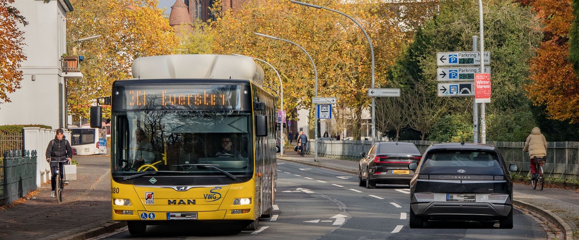 Verschiedene Verkehrsmittel in der Gartenstraße. Foto: Stadt Oldenburg