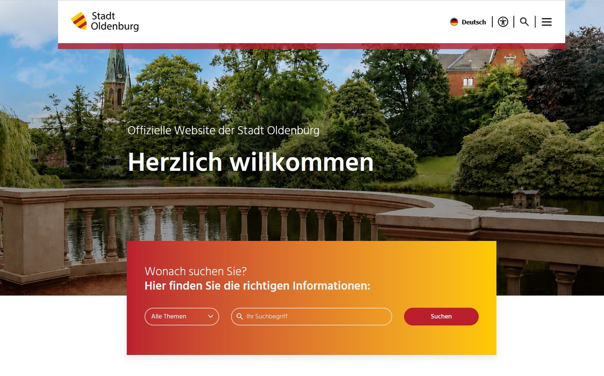 Screenshot von der Website der Stadt Oldenburg. Screenshot: Stadt Oldenburg