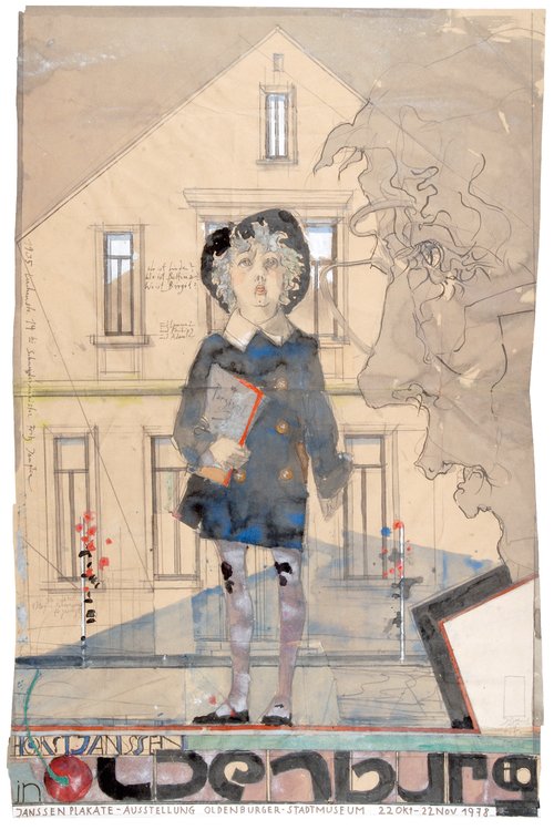 Horst Janssen, Knabe Oldenburg, 1978, Pinsel und Gouache über Blei- und Farbstift © (Horst Janssen) VG Bild-Kunst, Bonn 2020
