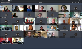 Teilnehmende aus aller Welt: Auf große Resonanz stieß der digitale „UN!TE“-Workshop zum Thema Nachhaltige Städte und Gemeinden (Screenshot mit den Kamerabildern der Teilnehmenden). Foto: Stadt Oldenburg