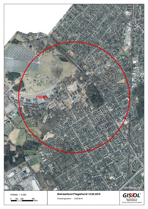 Bombenfund Fliegerhorst 12.09.2019. Quelle: gis