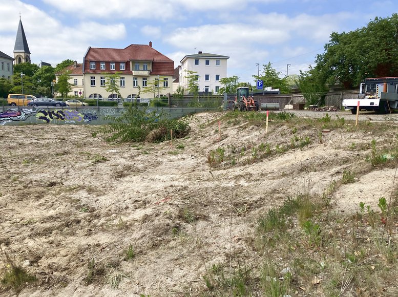 Die abgeräumte Fläche kurz nach dem Baustart. Foto: Stadt Oldenburg