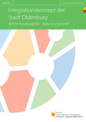 Cover Handlungsfeldbericht Bildung und Arbeit mit bunter Weltkugel. Foto: Stadt Oldenburg
