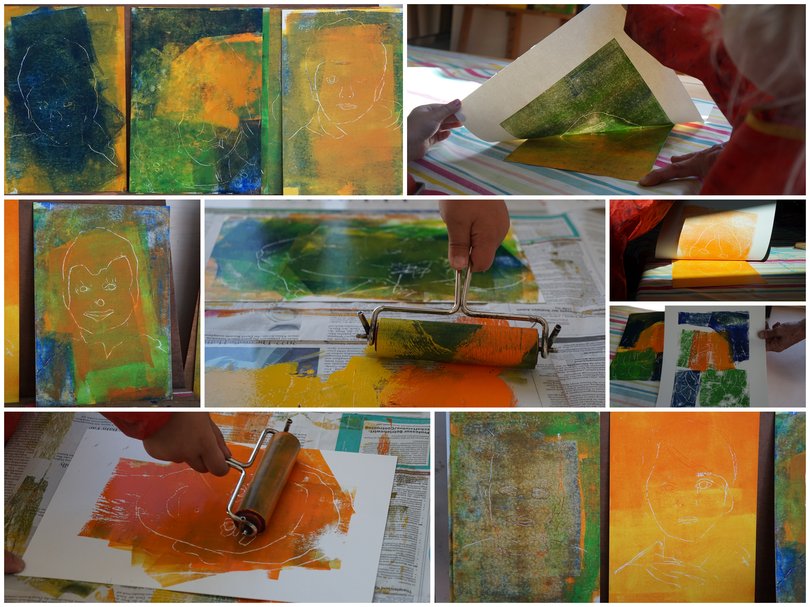 Collage beim Drucken. Foto: Stadt Oldenburg