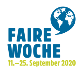 Logo Faire Woche mit Datum 11. bis 25. September 2020. Quelle: Forum Fairer Handel e. V.