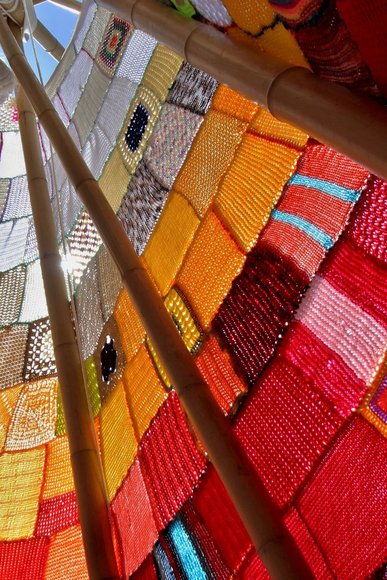 Teil-Innenansicht des Kreyenbrücker „Tipis“. Foto: Werner Ufferhardt.