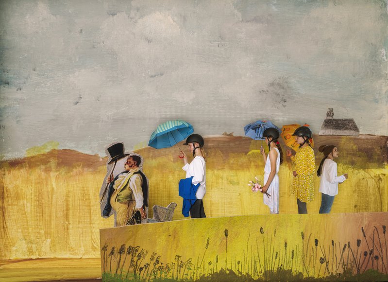 Interpretation des Bildes "Sonntagsspaziergang" der ersten Gruppe von dem Herbartgymnasium . Foto: Thomas Brand