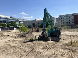 Bagger auf der Baustelle an der 91er-Straße. Foto: Stadt Oldenburg