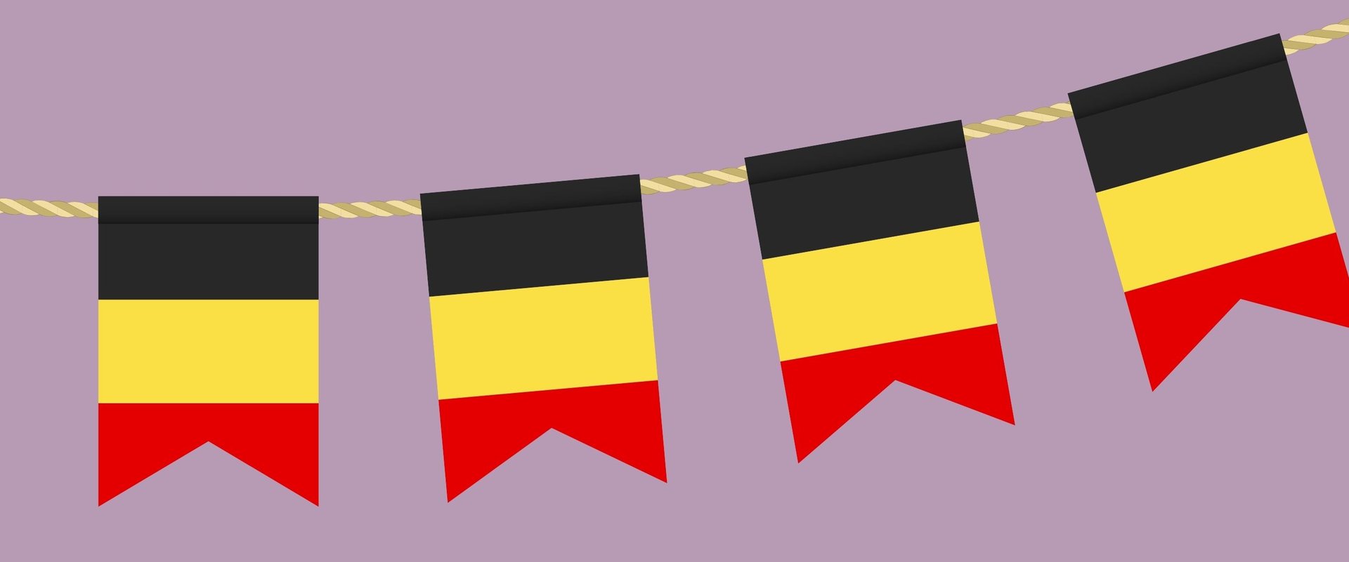 Girlande mit belgischen Flaggen. Bild: erstellt mit Canva