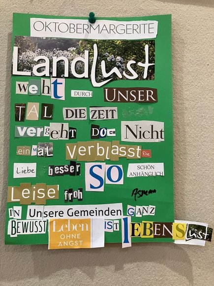 Die Textcollage wurde von Teilnehmerinnen der Schreibwerkstatt erstellt. Foto: Literaturhaus Oldenburg