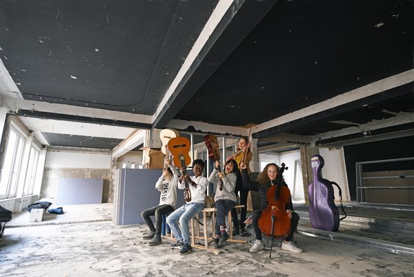 Vorfreude auf die neue Musikschule. Foto: Bernhard Weber-Meinardus