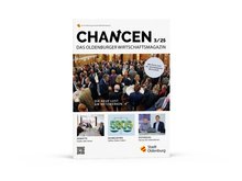 Titelseite des Oldenburger Wirtschaftsmagazins CHANCEN 3/25. Foto: Markus Hibbeler. Titelgestaltung: Stockwerk2