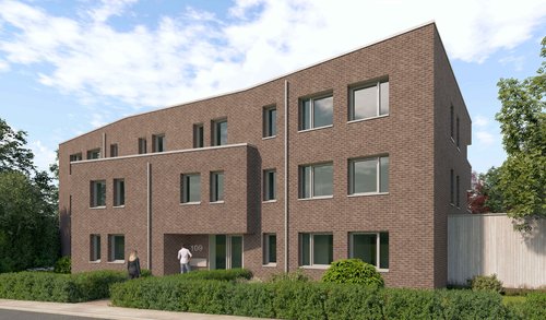 So soll der Neubau mit zwölf Wohneinheiten am Nelson-Mandela-Ring aussehen. Visualisierung: Architekten Sosath & Scheper Visualisierung: Architekten Sosath & Scheper