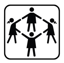 Spielende Kinder, schwarz-weißes Schild. Foto: T. Weiss/Pixelio.de