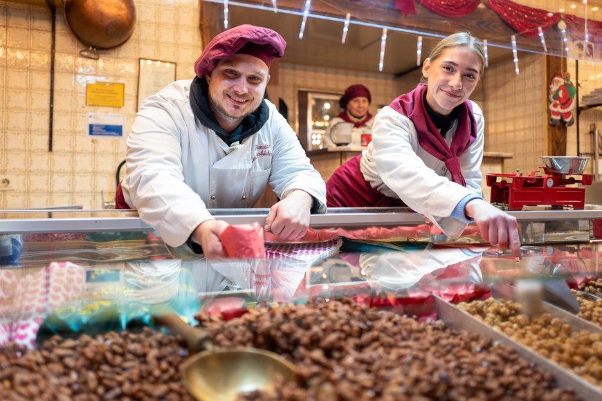 Hansla's Zuckerbäckerei auf dem Lamberti-Markt 2025. Foto: Sascha Stüber