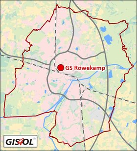 Lage der Grundschule Röwekamp. Klick führt zur Karte. Quelle: GIS4OL