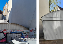 Die Aktion „einWANDfrei saubere City“ war ein voller Erfolg. Hier ein Vorher-Nachher-Bild an der Baumgartenstraße 16. Foto: Projekt „einWANDfrei“/Stadt Oldenburg