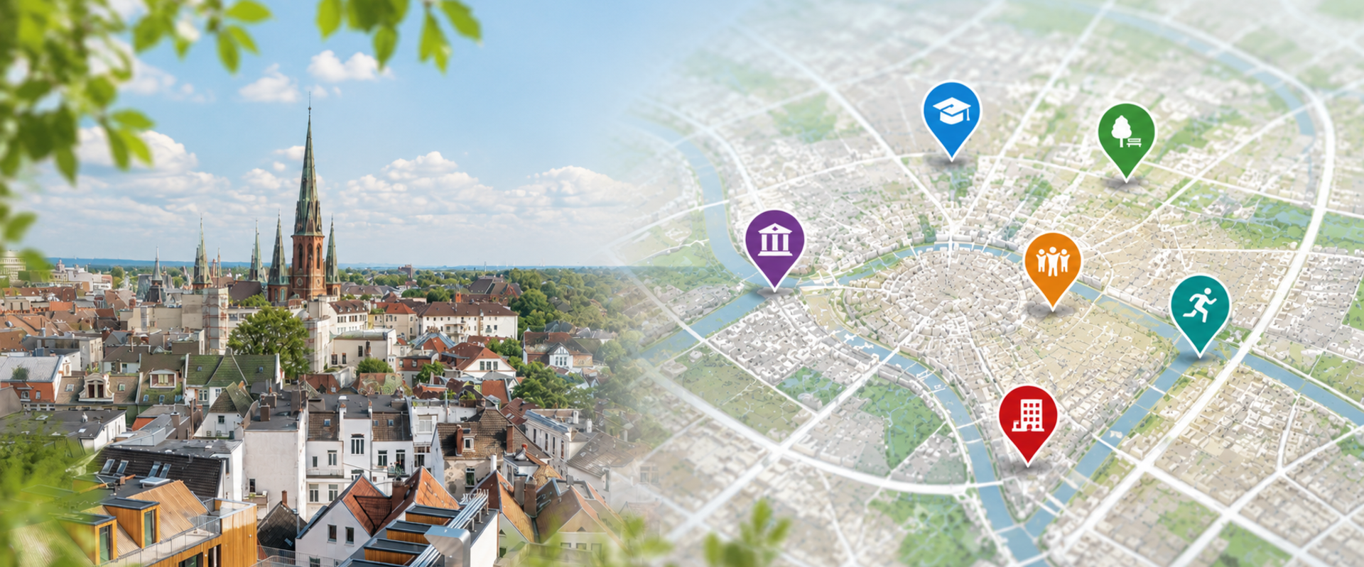 Interaktiver Stadtplan der Stadt Oldenburg. Foto:  KI-generiert durch Stadt Oldenburg
