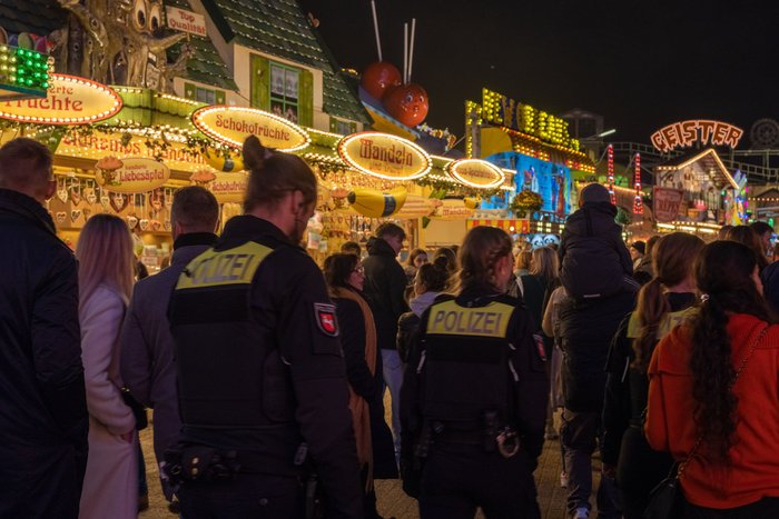 Kramermarkt 2022 - Polizeistreife. Foto: Sascha Stüber
