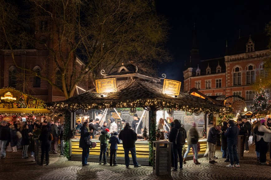 Blick über den Rathausmarkt beim Lamberti-Markt 2025. Foto: Sascha Stüber