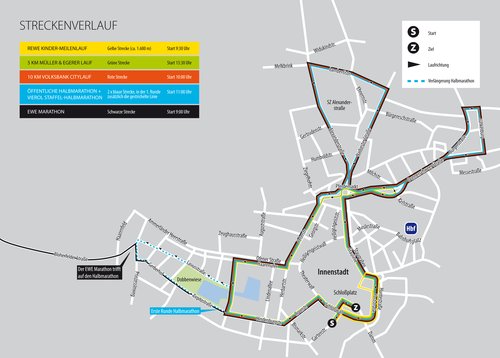 Streckenverlauf in der Innenstadt. Grafik: Frau Lönne Medienkontor