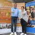 Vorschau: Günter Walter, Geschäftsführer der aktiv und irma Verbrauchermarkt GmbH, und Monika Kreye, Geschäftsführerin Kinderschutzbund Deutschland Ortsverband Oldenburg e.V, freuen sich auf viele Kilometer für das Erreichen des ersten Etappenziels. Foto: Stadt Oldenburg