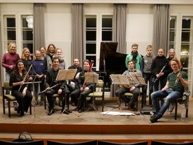 Oboenklasse mit den Musikern des Monet-Bläserquintetts. Foto: C. Pieper