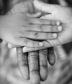 Hände von jungen und älteren Menschen unterschiedlicher Hautfarbe. Foto: Kristin De Soto/Pexels.com