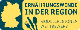 Logo: Ernährungswende in der Region. Modellregionen Wettbewerb.  Bild: BMEL