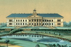 Das Peter Friedrich Ludwigs Hospital, Gouache von Theodor Presuhn, um 1848. Quelle: Stadtmuseum