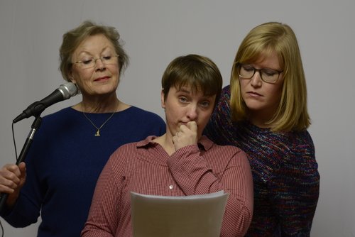 Das Poetry Slam-Trio Dames Blonde ist zu Gast im Kulturzentrum PFL (von links): Rita Apel, Annika Blanke und Insa Sanders. Foto: Thomas Grziwa