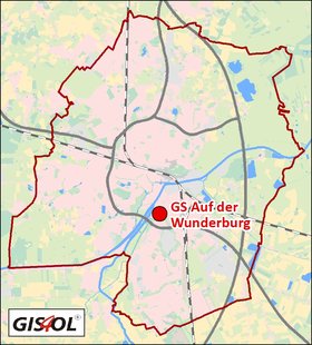 Lage der Grundschule Auf der Wunderburg. Klick führt zur Karte. Quelle: GIS4OL