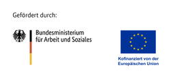 Förderlogo vom Bundesministerium für Arbeit und Soziales sowie Europäische Union.