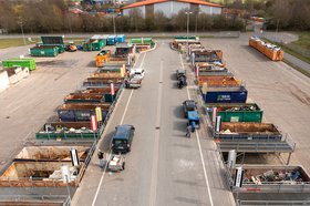 Wertstoffannahmestelle Neuenwege aus der Luft. Foto: Assanimoghaddam