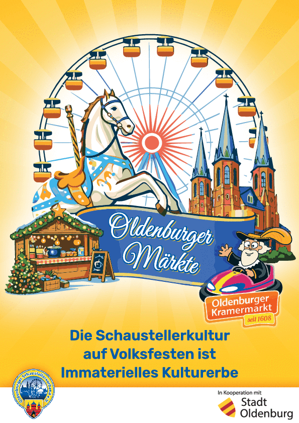 Plakat: Die Schaustellerkultur auf Volksfesten ist Immaterielles Kulturerbe. Quelle: Oldenburger Schaustellerverband