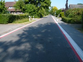 Fahrradstraße Quellenweg mit beidseitiger Markierung. Foto: Stadt Oldenburg