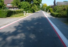 Fahrradstraße Quellenweg mit beidseitiger Markierung. Foto: Stadt Oldenburg