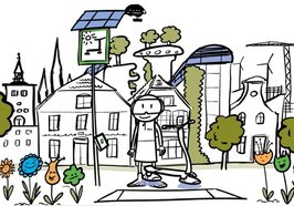 Figur vor Stadtkulisse. Grafik: Stadt Oldenburg